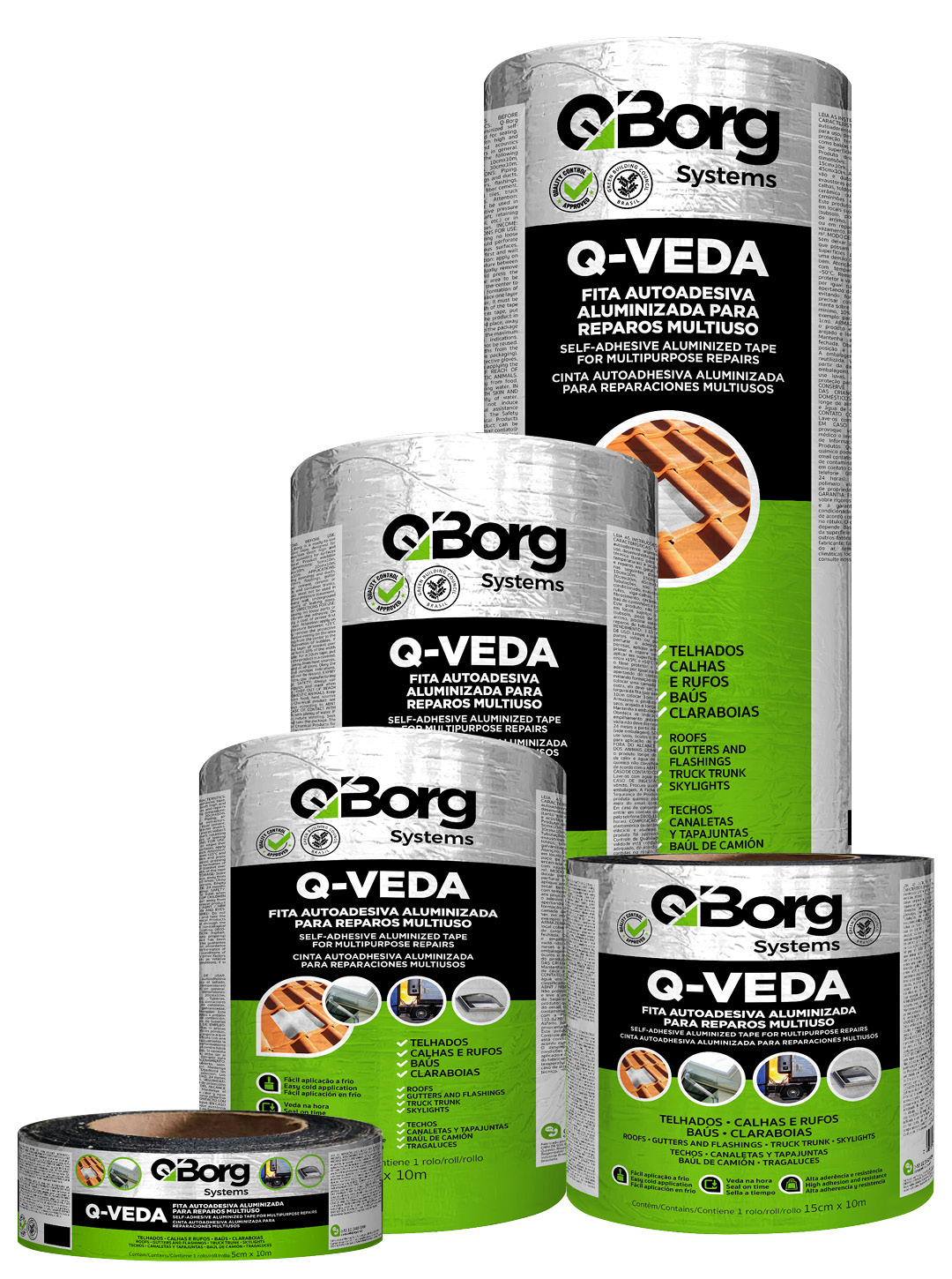 Q-VEDA FITA AUTOADESIVA ALUMINIZADA PARA REPAROS MULTIUSO